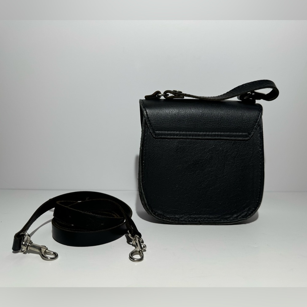 Vintage Harley-Davidson Leather Embroidered Mini Crossbody 2-Way Saddle Handbag - Picture 3 of 12
